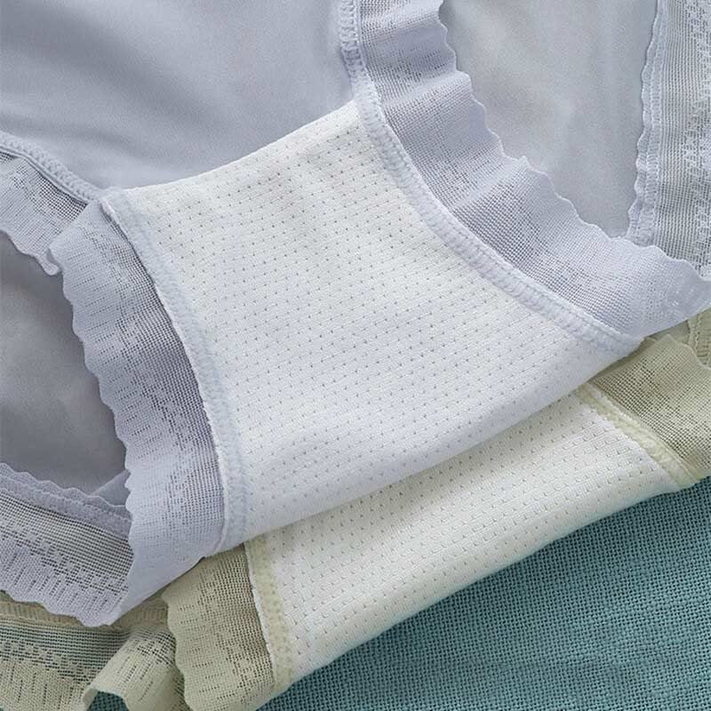 Plus Size Ice Silk High Waist Panty(5 Packs)