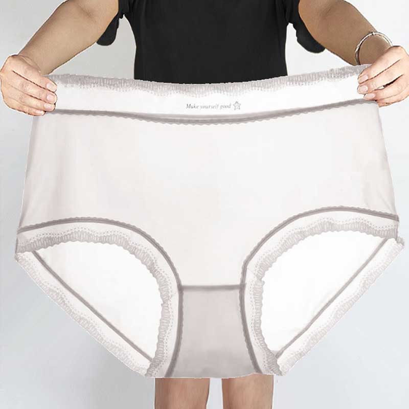 Plus Size Ice Silk High Waist Panty(5 Packs)