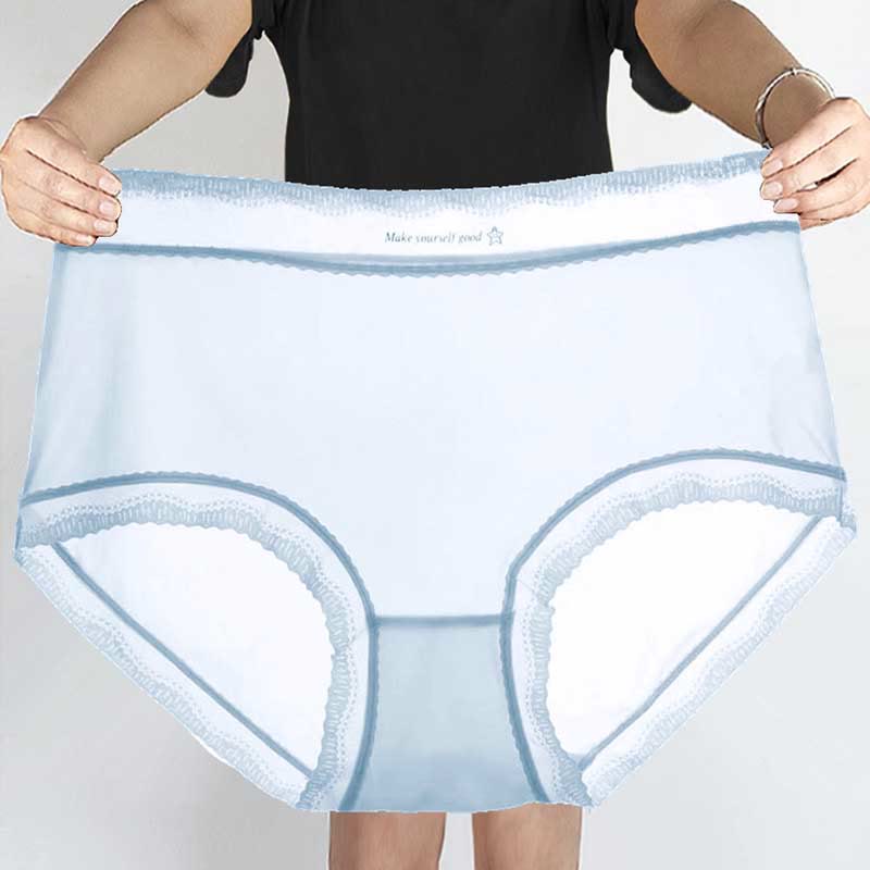 Plus Size Ice Silk High Waist Panty(5 Packs)