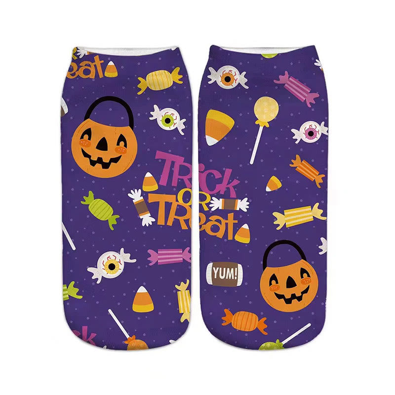 Plus Size 3D Halloween Quarter Socks(5 Pairs) - image 2