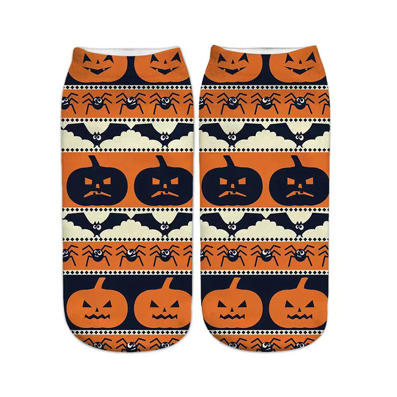 Plus Size 3D Halloween Quarter Socks(5 Pairs) - image 6