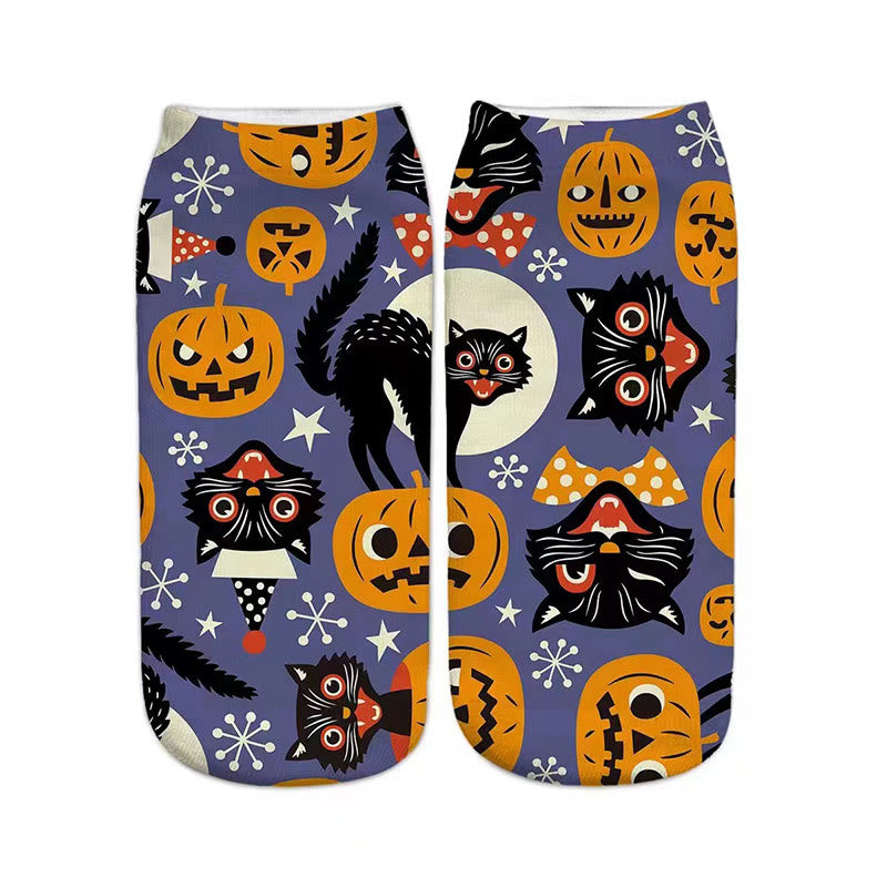 Plus Size 3D Halloween Quarter Socks(5 Pairs) - image 5