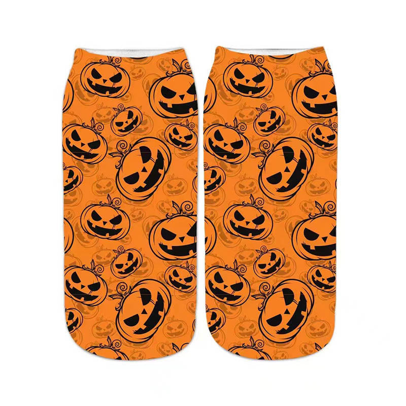 Plus Size Pumpkin Haunted House Quarter Socks(5 Pairs) - image 4