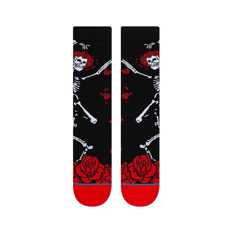 Plus Size Rose Skeleton Crew Socks(3 Pairs) - image 3