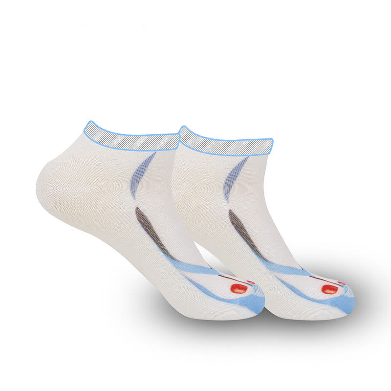 Plus Size 3D Flip Flops Ankle Socks(3 Pairs) - image 7