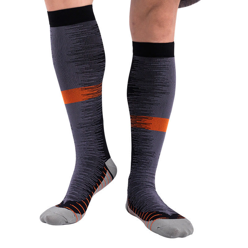 Fashion Color Blocks Compression Socks(6 Pairs) - image 1