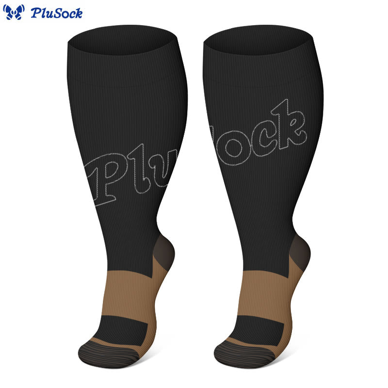 Plus Size Black Brown Compression Socks