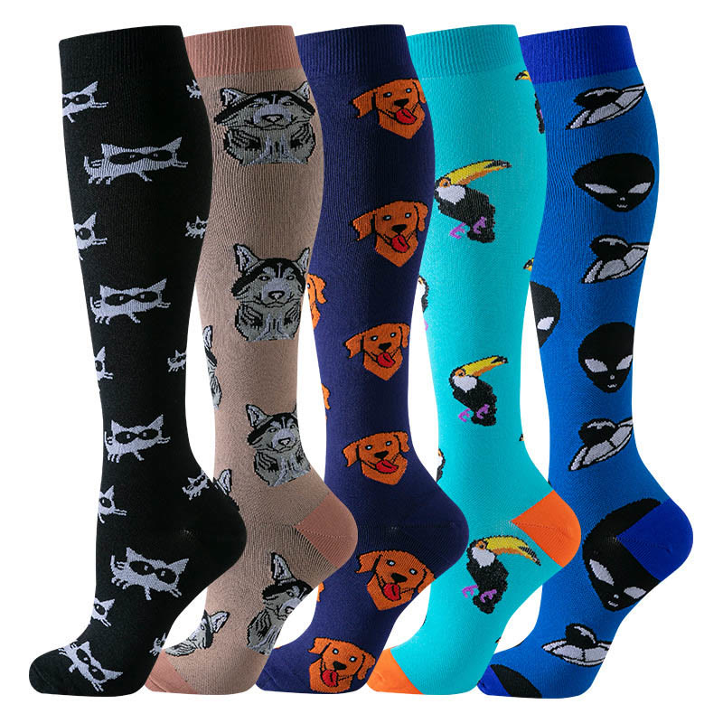 Alien Dog Cat Compression Socks(5 Pairs) - Multicolor - S/M - image 1