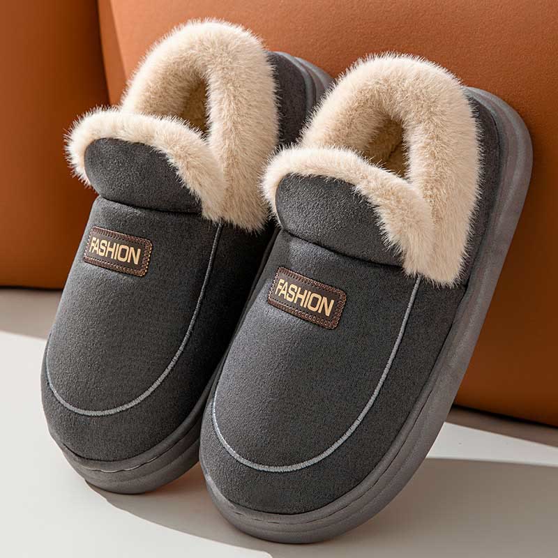 Plus Size Cozy Bedroom Slippers - Grey - US 8-9 - image 6