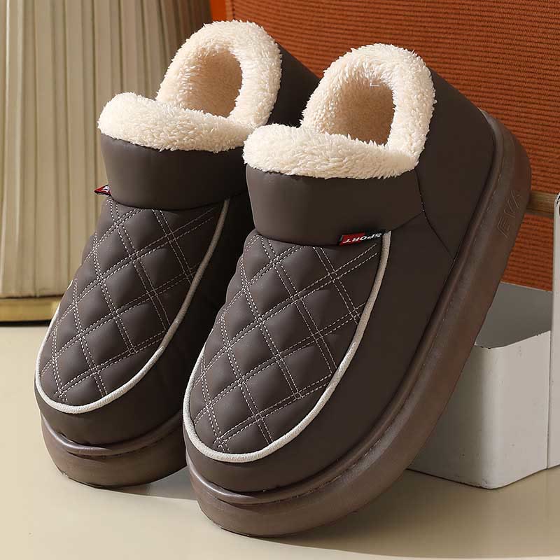 Plus Size Grid Slippers - Coffee - US 8-9 - image 16