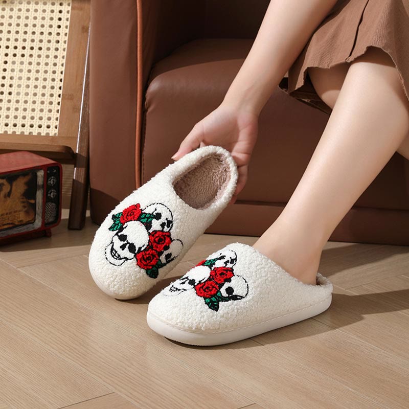 Plus Size Bat Skull Slippers - image 1