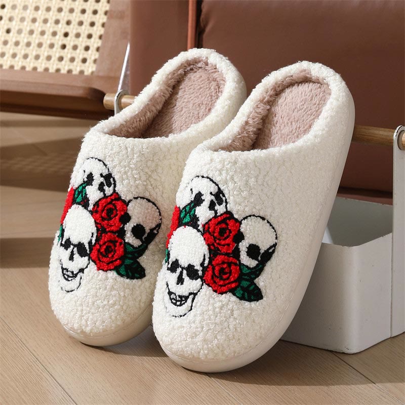 Plus Size Bat Skull Slippers - Skull - EU42-43(US8.5-9) - image 8