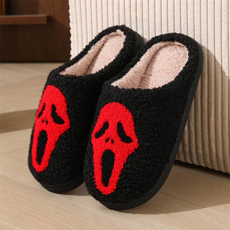 Plus Size Ghost Face Hand Heart Slippers - Red - EU42-43(US8.5-9) - image 14