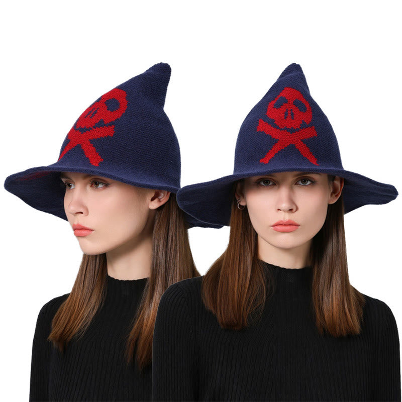 Halloween Poison Dart Skull Witch Hat - Navy Blue - One Size - image 8