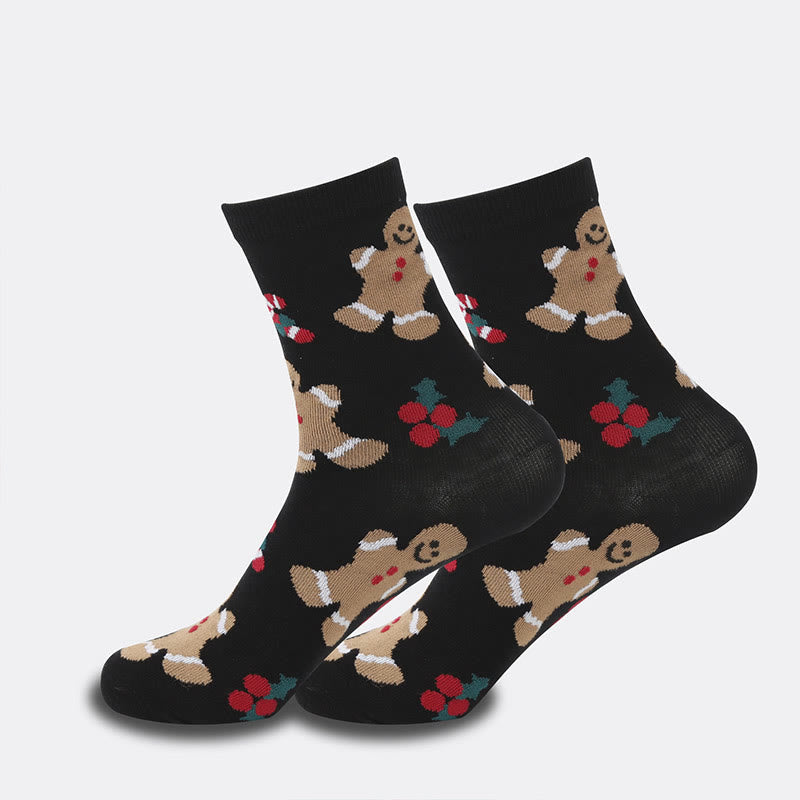 Plus Size Cute Christmas Quarter Socks(4 Pairs) - image 6