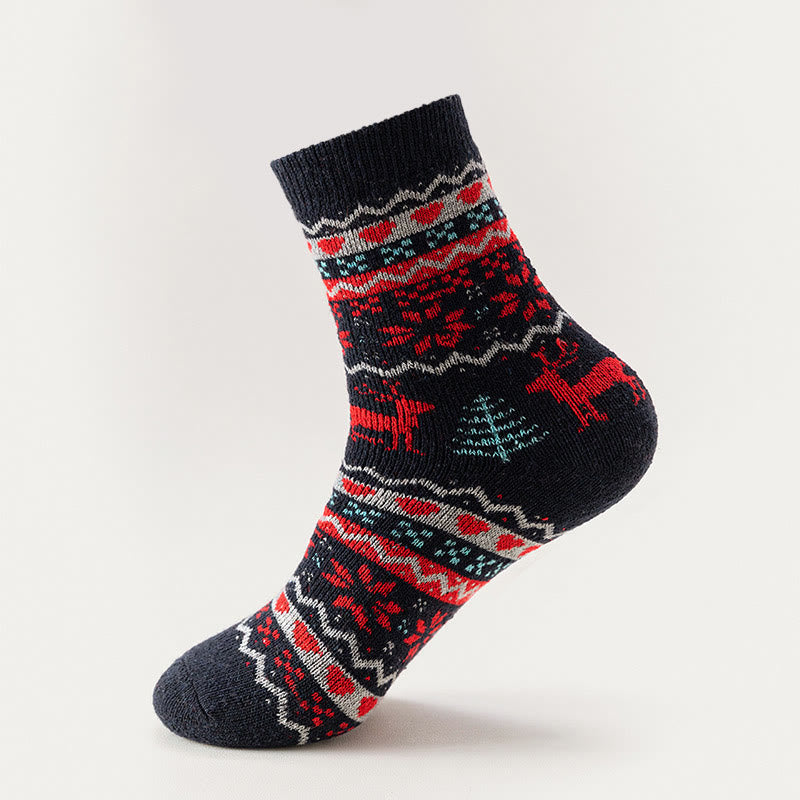 Christmas Elk Snowflake Quarter Socks(6 Pairs) - image 4