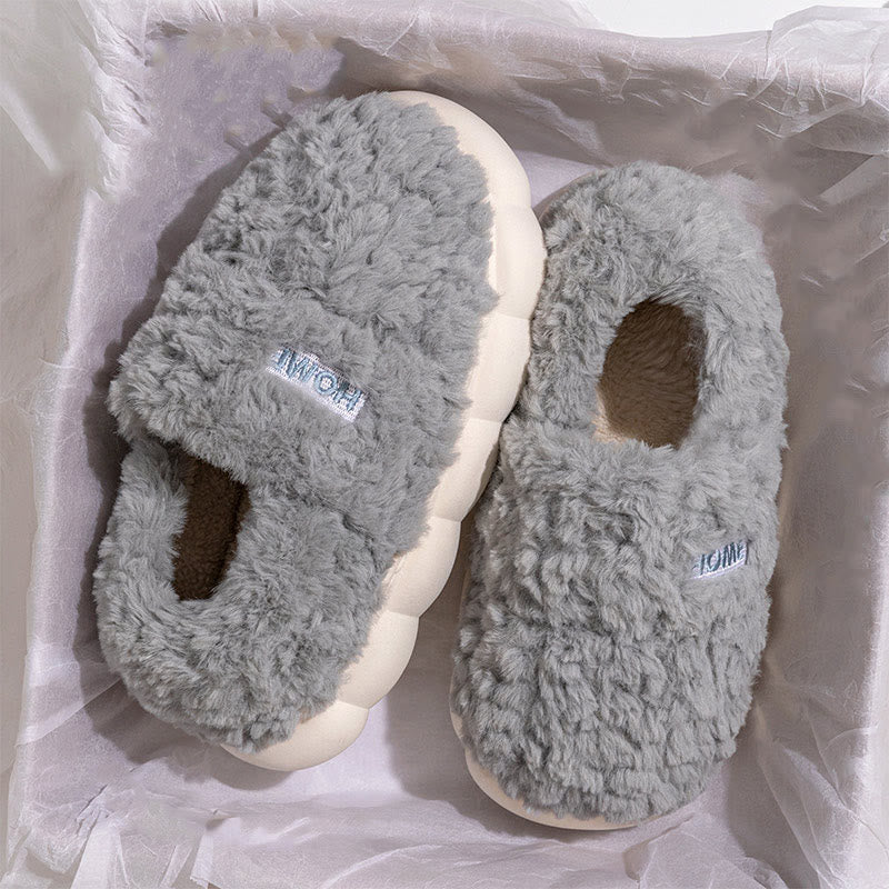 Plus Size Solid Color Thick Sole Slippers - Blue - EU43-44(US9-10) - image 8