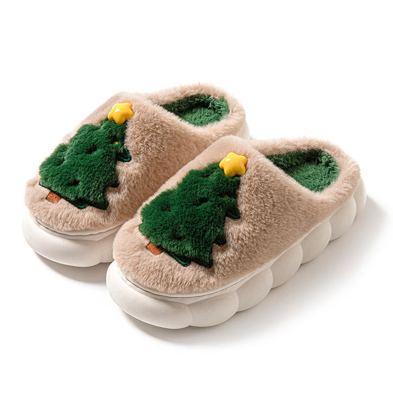 Plus Size Christmas Tree Slippers - Khaki - EU44-45(US10-11) - image 8