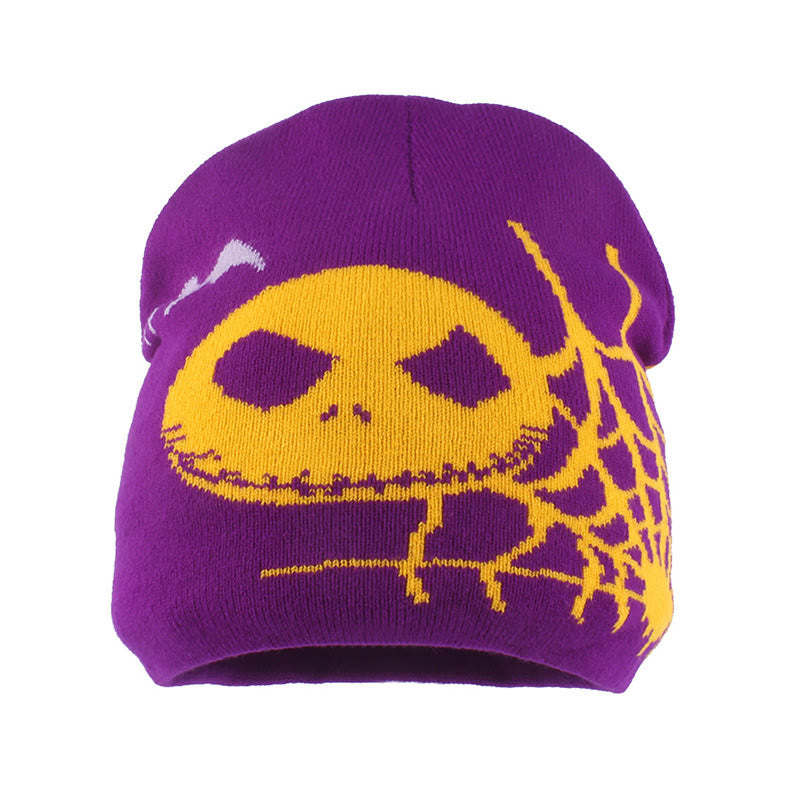 Plus Size Ghost Face Spider Web Beanie - Purple - One Size - image 5