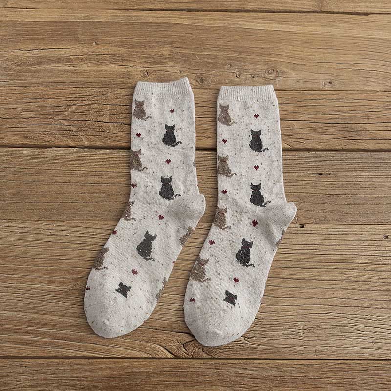 Striped Color Block Quarter Socks(4 Pairs) - Beige - EU36-40(US3-7) - image 11