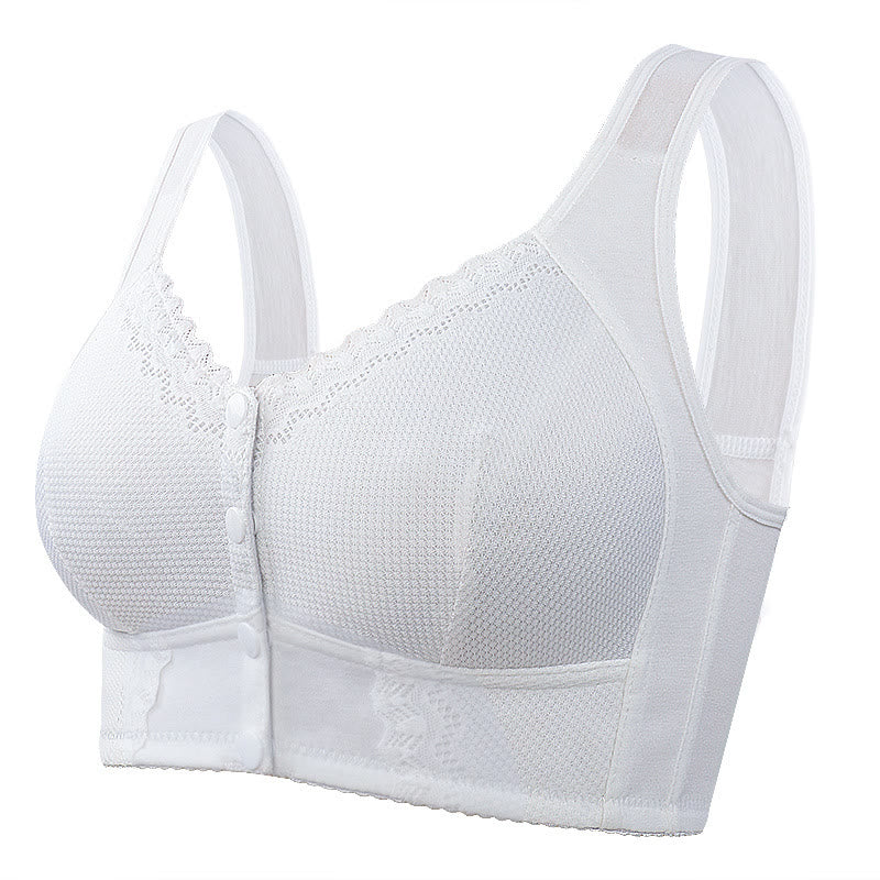 Lace Vest Style Wireless Bra - White - 58 - F - image 5