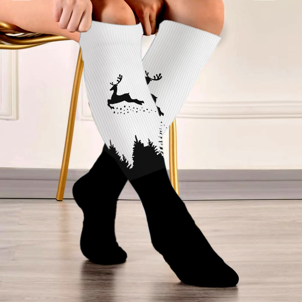Plus Size Elk Compression Socks(3 Pairs)