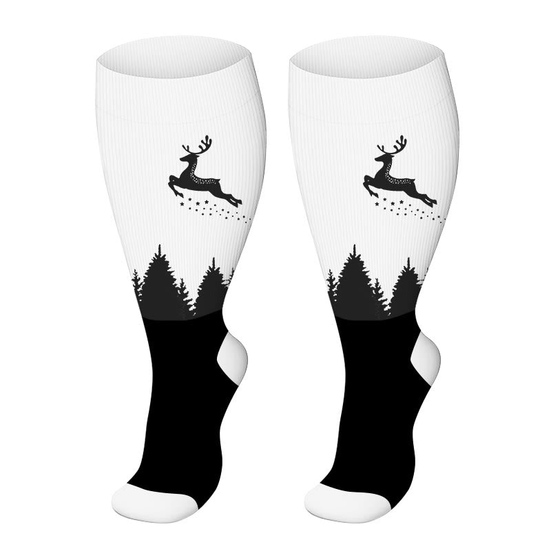 Plus Size Elk Compression Socks(3 Pairs)