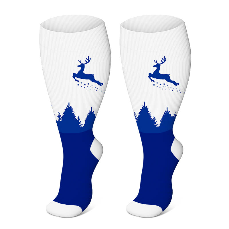 Plus Size Elk Compression Socks(3 Pairs)