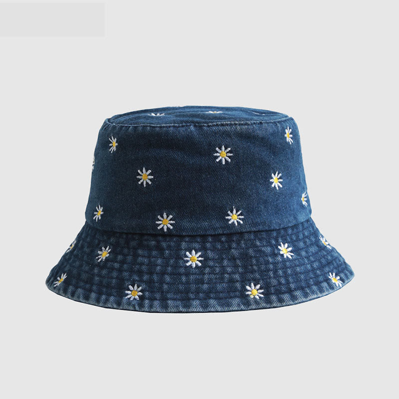 Plus Size Daisy Bucket Hat - Dark Blue - One Size - image 1