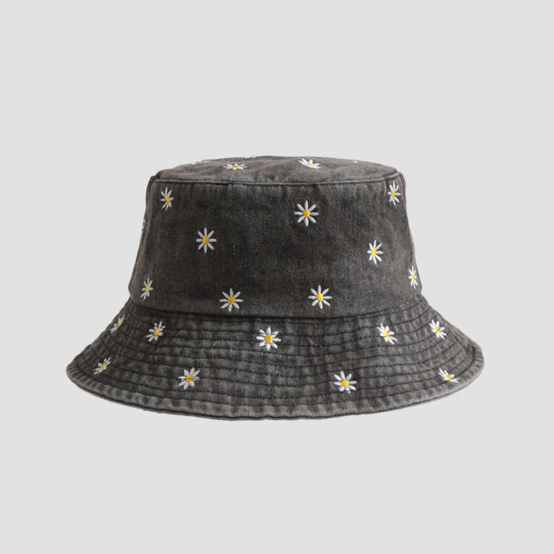 Plus Size Daisy Bucket Hat - Black - One Size - image 2