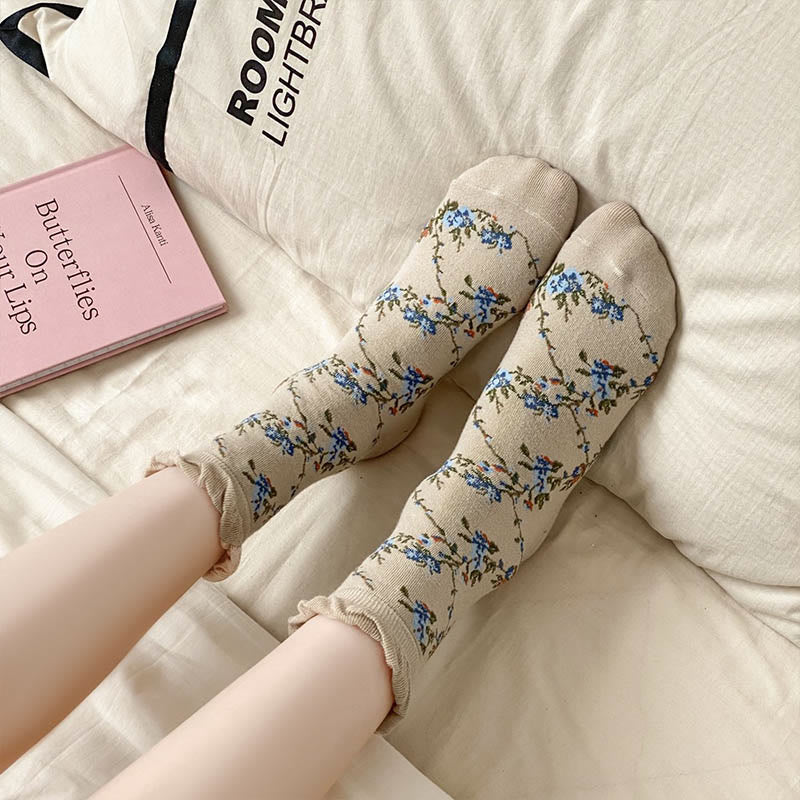 Sweet Small Florals Quarter Socks(5 Pairs) - image 3