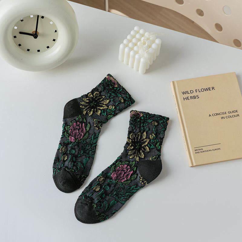 French Pattern Quarter Socks(5 Pairs) - Dark Grey - EU36-40(US3-7) - image 8