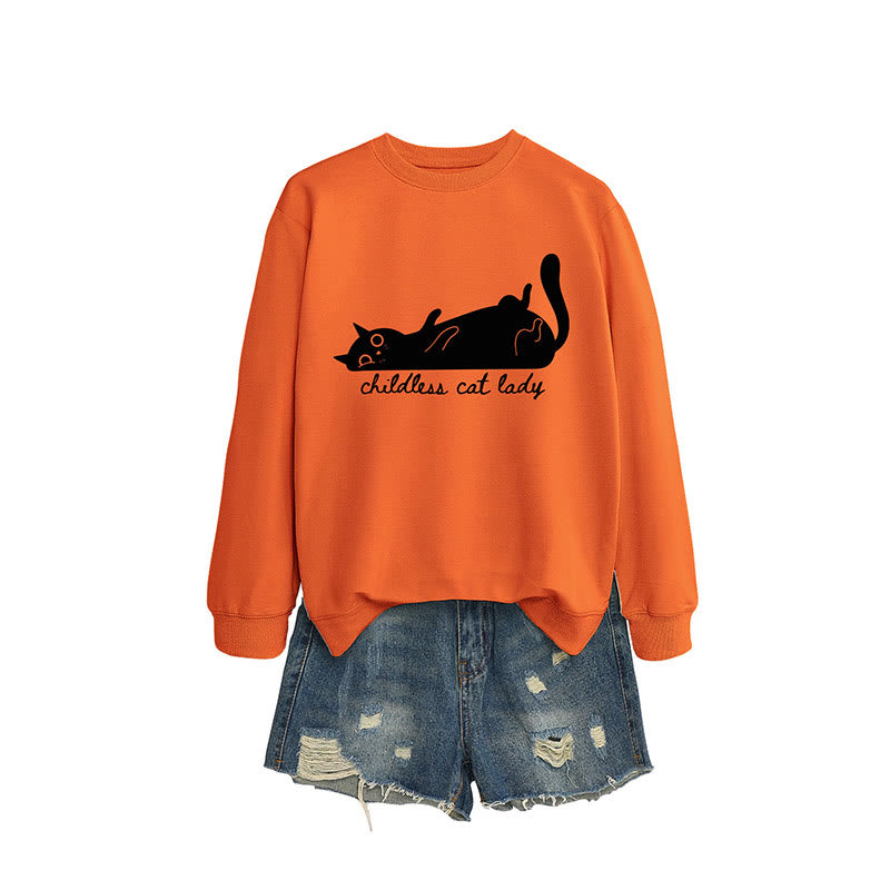 Plus Size Cute Cat Sweatshirt - Orange - 2XL - image 5