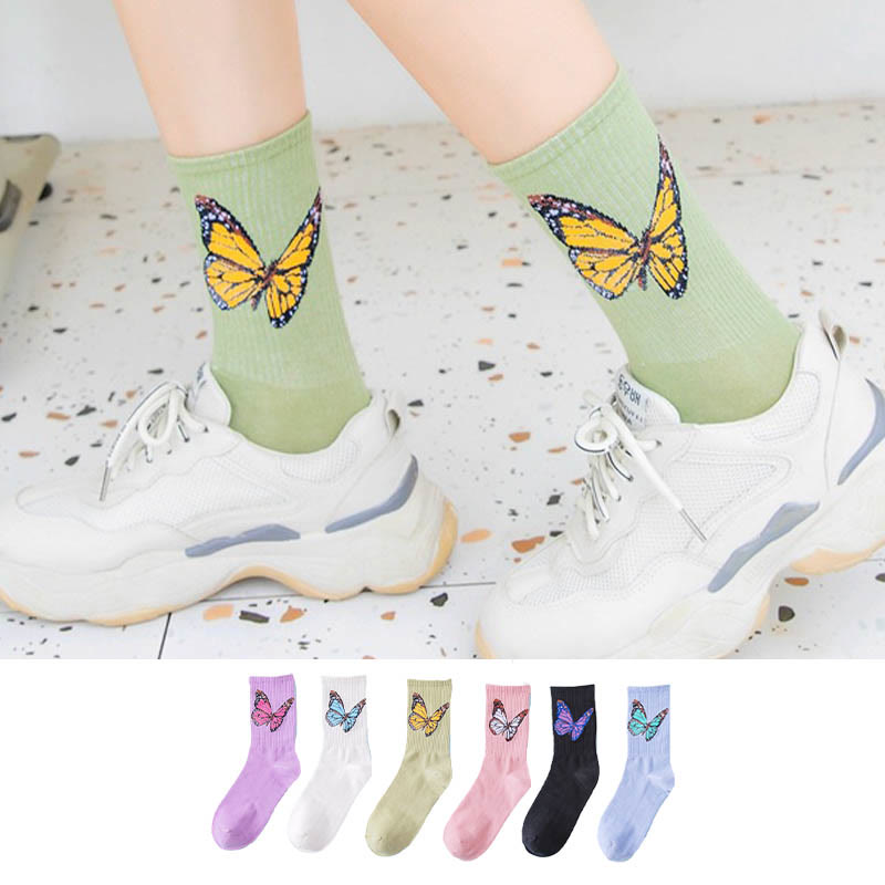 Butterfly Crew Socks(6 Pairs) - image 1