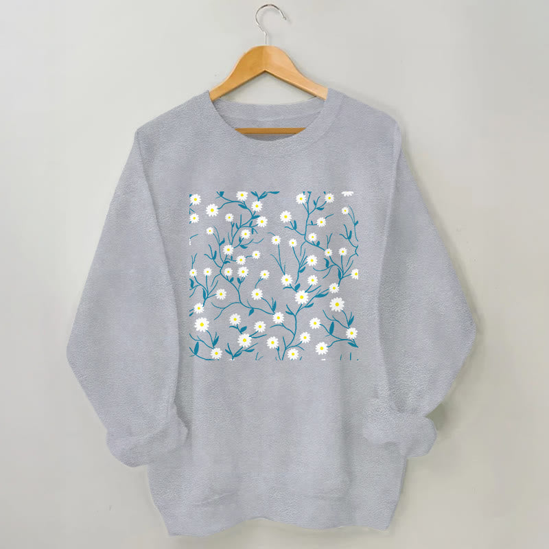 Plus Size White Daisy Sweatshirt - Grey - 3XL - image 2