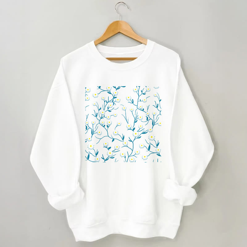 Plus Size White Daisy Sweatshirt - White - 3XL - image 4
