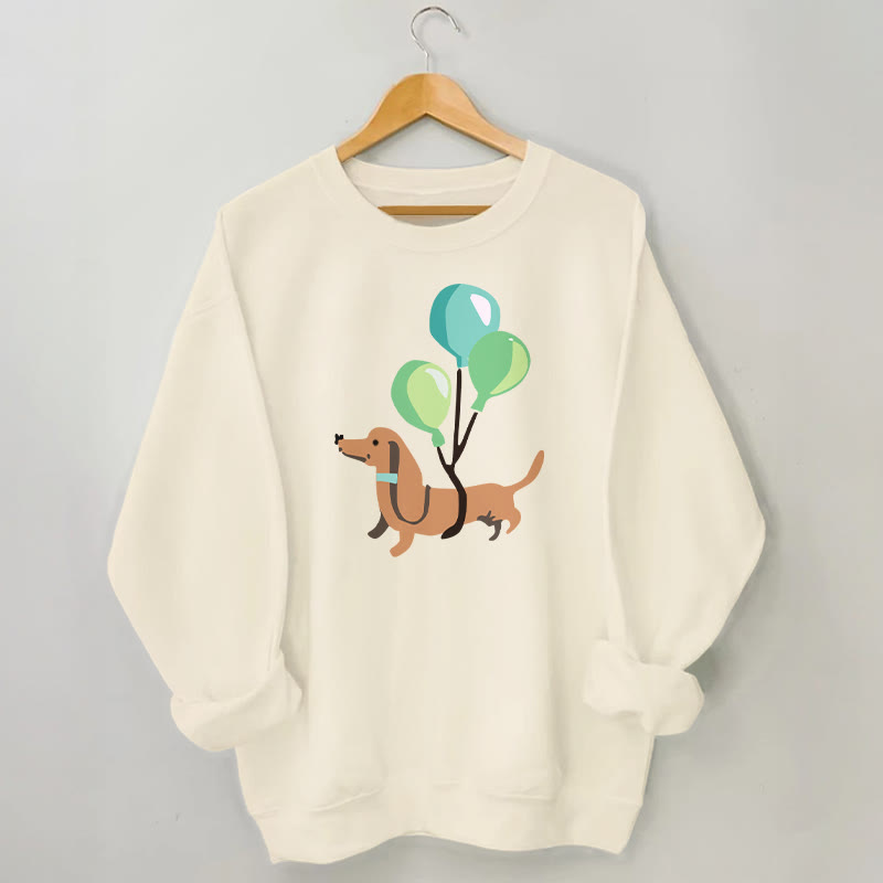 Plus Size Balloon Dachshund Sweatshirt - Apricot - 3XL - image 1