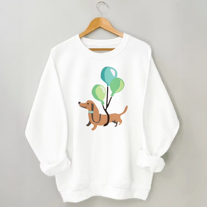 Plus Size Balloon Dachshund Sweatshirt - White - 3XL - image 4