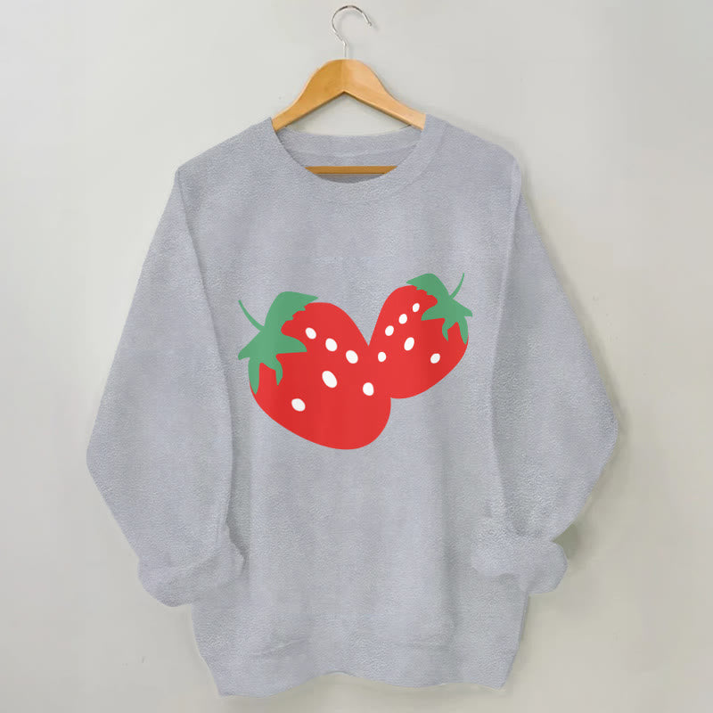 Plus Size Strawberry Sweatshirt - Grey - 3XL - image 2