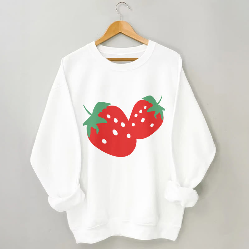 Plus Size Strawberry Sweatshirt - White - 3XL - image 4