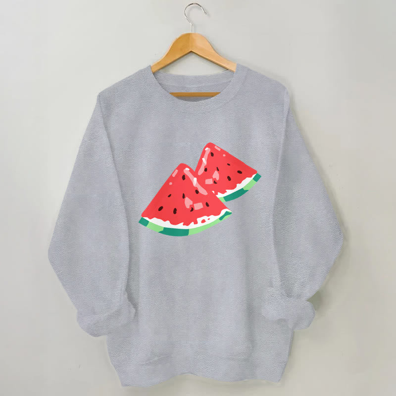 Plus Size Watermelon Sweatshirt - Grey - 3XL - image 2