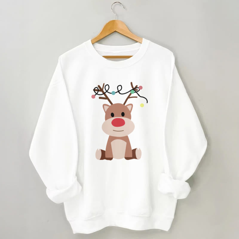 Plus Size Elk Sweatshirt - White - 3XL - image 4