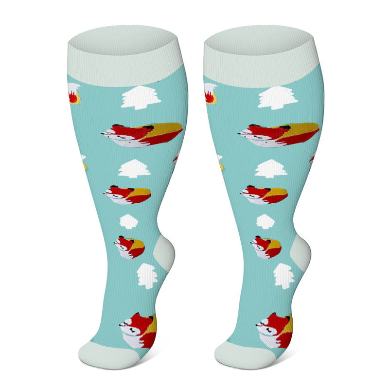 2XL-7XL Plus Size Penguin Fox Compression Socks - image 8