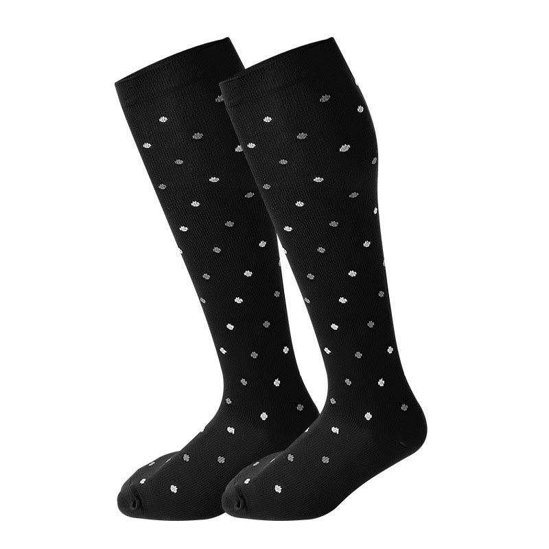 2XL-7XL Plus Size Rhombus Compression Socks - Polka Dots - 7XL - image 1