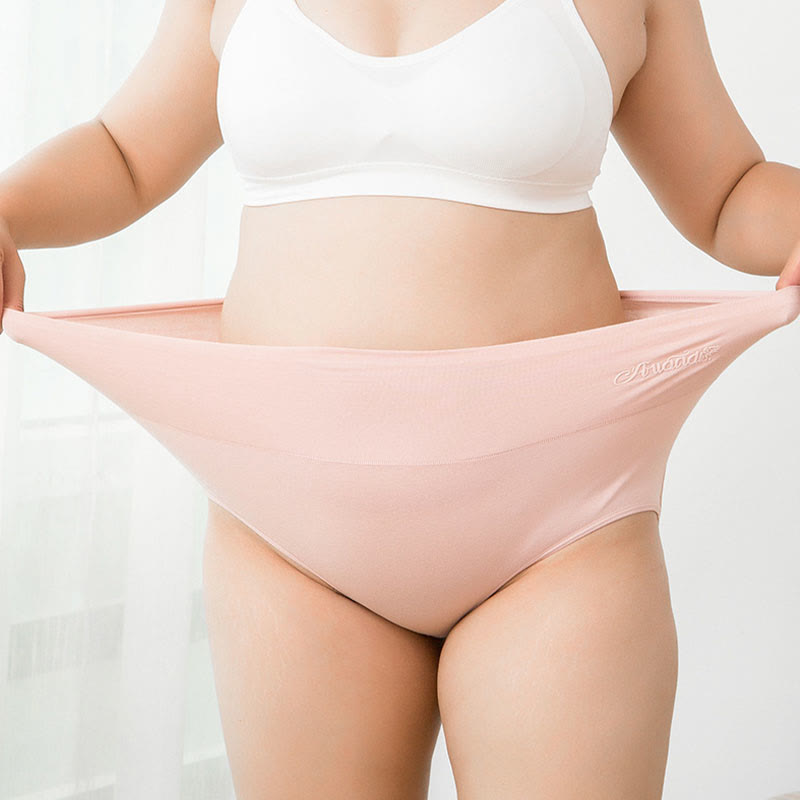 Plus Size High Waist Stretchy Panty(4 Packs)