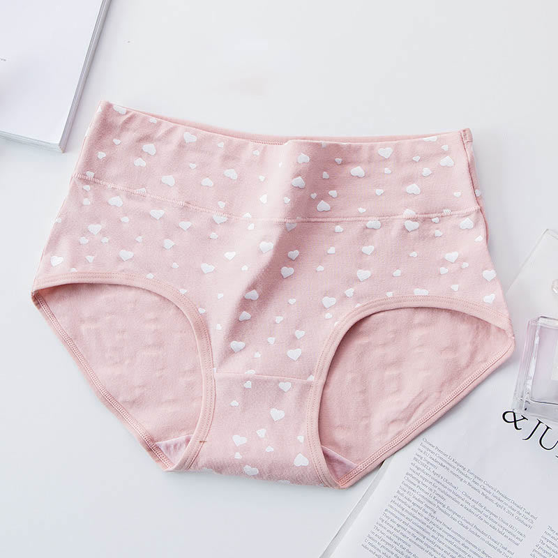 Plus Size Pink Love Heart Panty(5 Packs)