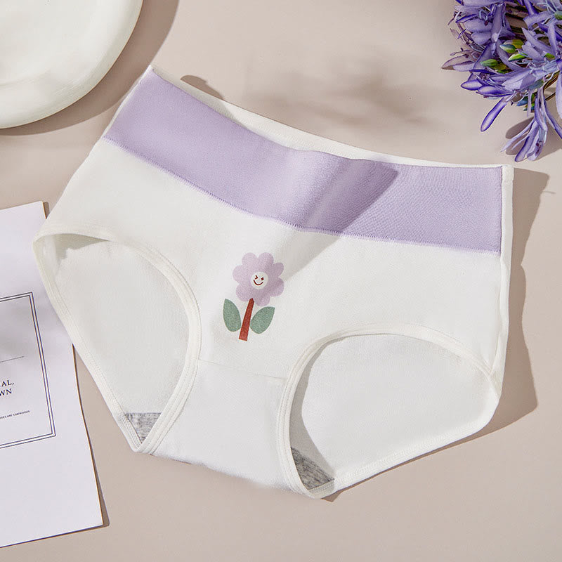 Plus Size Smiley Flower Panty(4 Packs)