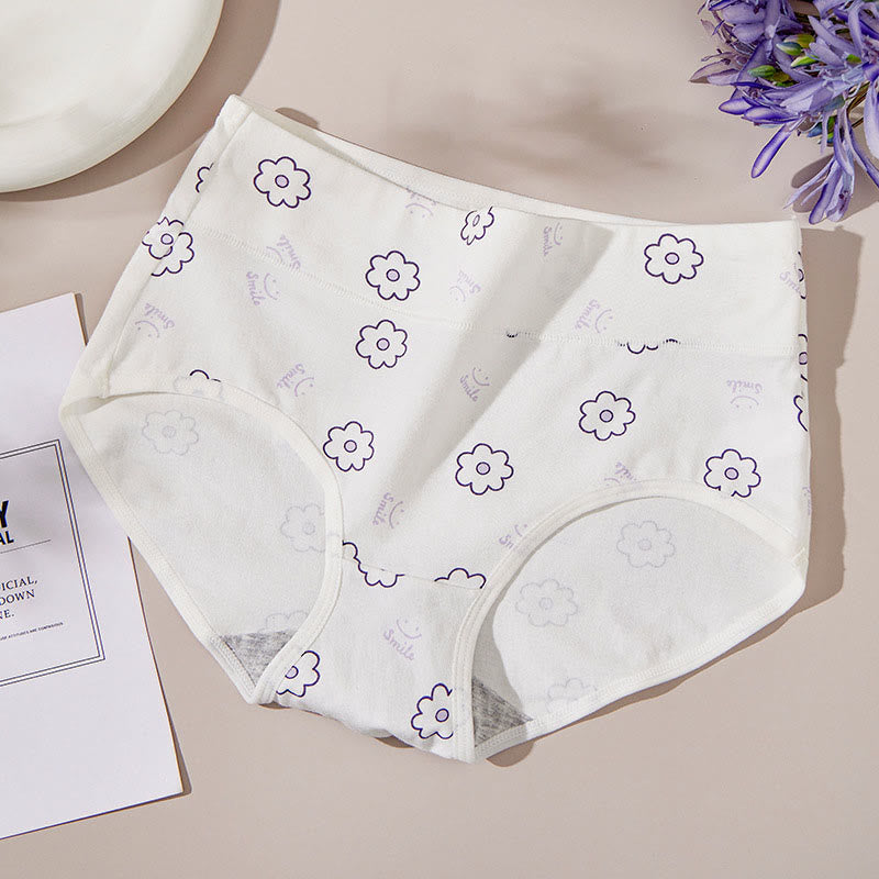 Plus Size Smiley Flower Panty(4 Packs)