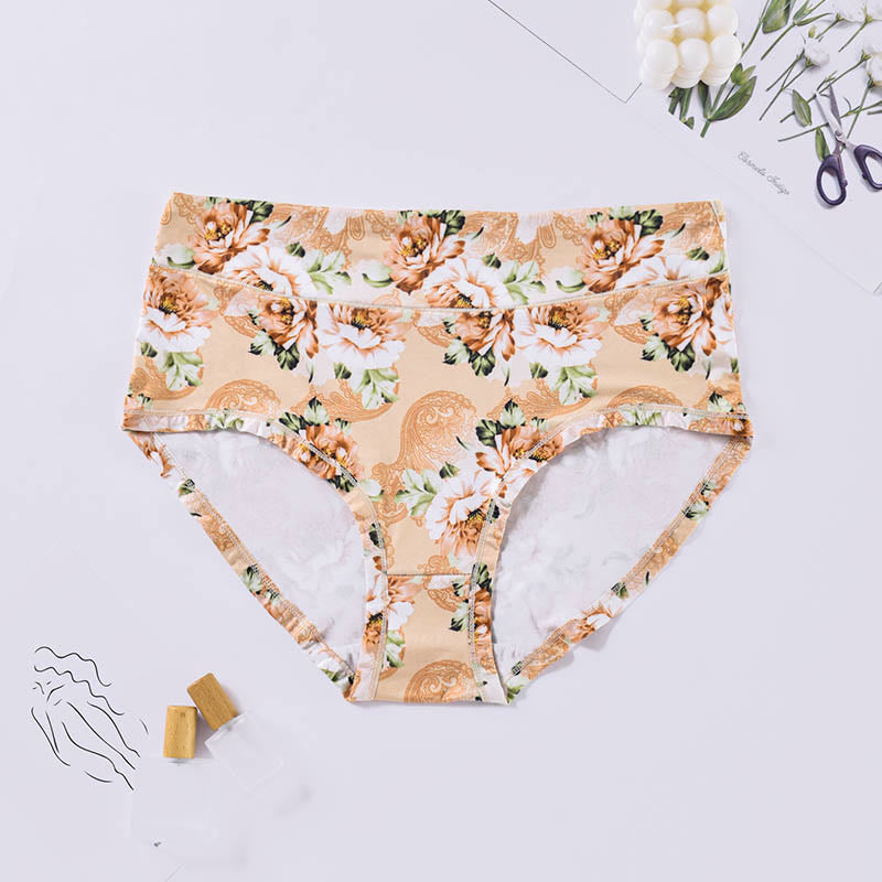 Plus Size Soft Flowers Panty(4 Packs)