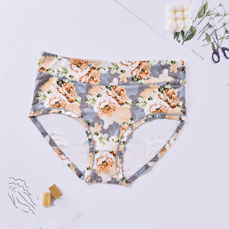 Plus Size Soft Flowers Panty(4 Packs)